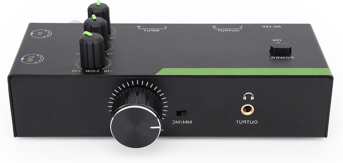 Platenvoorversterker - Phono versterker - Muziek luisteren - Lage ruis prestaties - 5.87 x 2.4 inch - Zwart