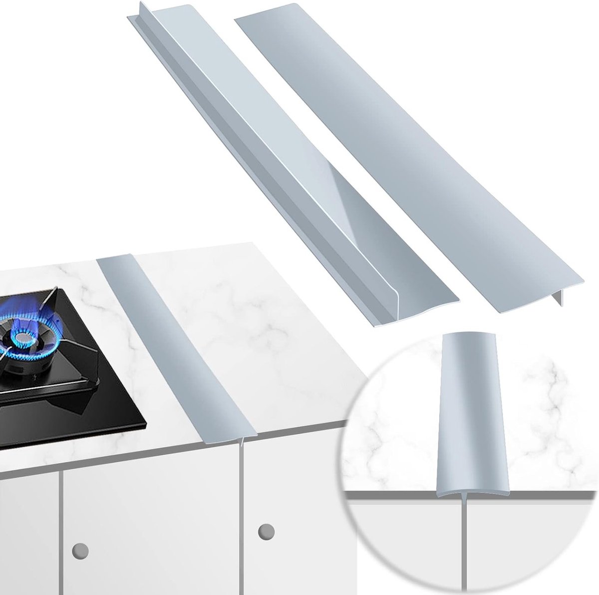 30 inch crevice cover 2-delige werkbladstrip afdekplaat voor gas- en elektrische kookplaten eenvoudig schoon te maken ideaal voor aanrecht fornuis en oven