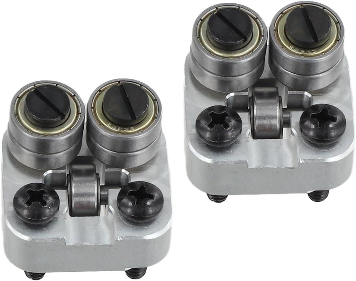 Lintzaag Onderdeel - Geleiderol Set - Precisie Zagen - Robuuste Metalen Constructie - 2 Stuks - Zilver