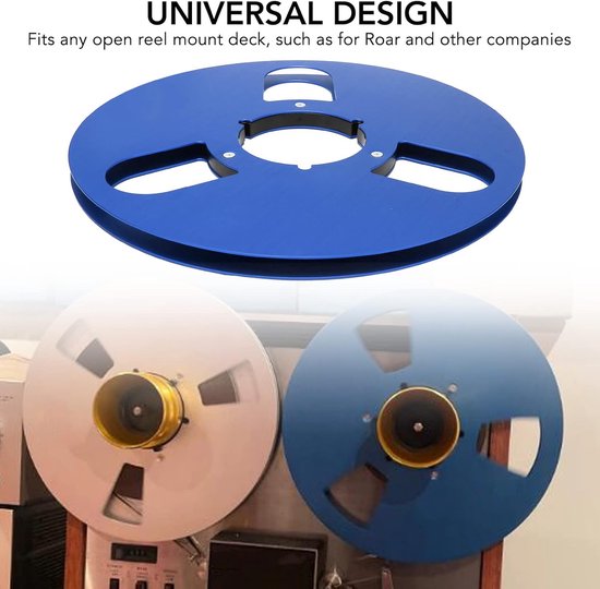 Lege Spoel Aluminium - Opwikkelspoel Tape - Geluidsopnames Archiveren - 3 Windbestendige Gaten - 10 Inch - Blauw — afbeelding 4