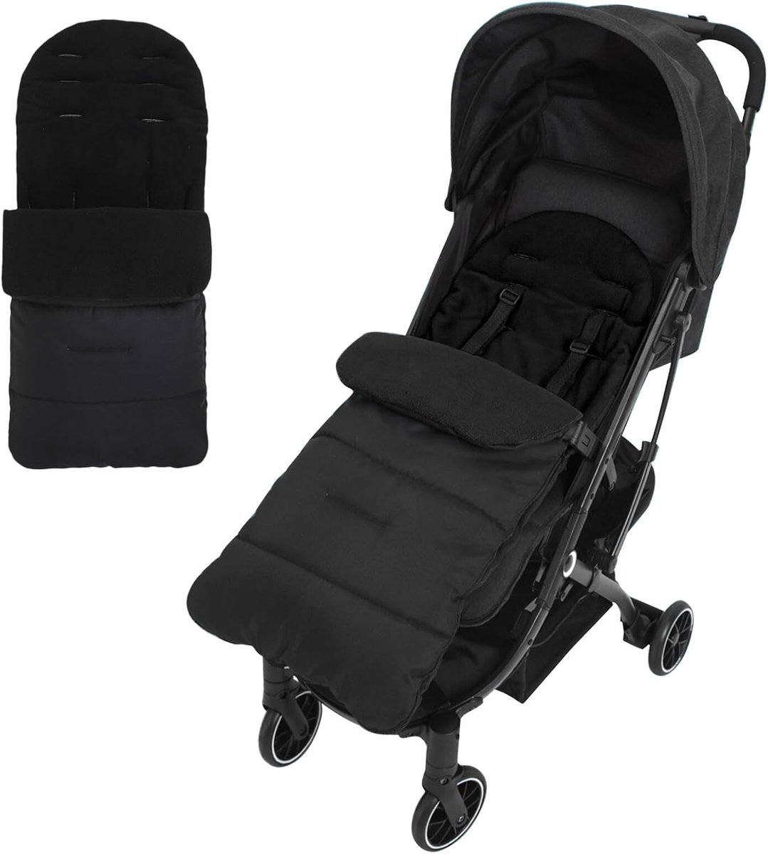 Universele Voetenzak - Kinderwagen Accessoire - Warm Blijven - Waterdicht Oxford Materiaal - 80 cm - Zwart