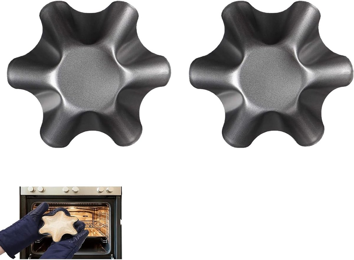 SnelShoppen - Carbon Stalen Eieren Tartvormen, 2 Stuks Grote Set Muffin Mallen, Anti-aanbak Bakgerei voor Eieren Taarten en Cupcakes, Keuken Bakaccess