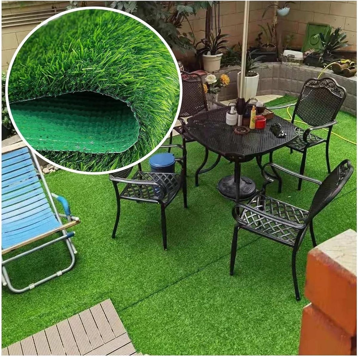 Kunstgras Gazon - Decoratief gras - Buitenruimte aankleden - Hoge dichtheid - 150x500cm - Groen