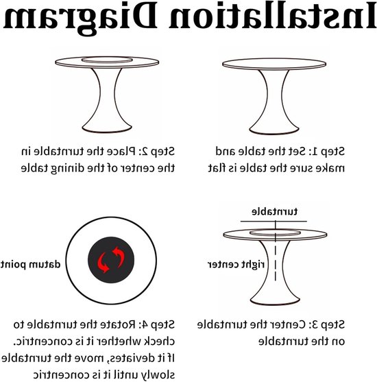 Ronde Draaitafel voor Eten, Stevige Lazy Susan Draaiplateau voor Gemakkelijk Serveren en Delen — afbeelding 4
