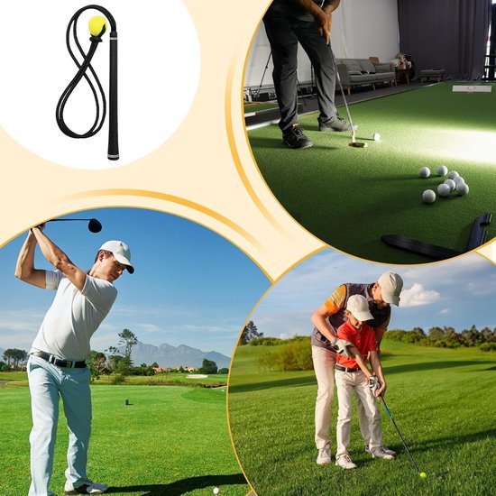 Golf Swing Trainer - Golf Touw - Golfvaardigheden Verbeteren - Verstelbare Intensiteit - 96 cm - Zwart van GOLF — afbeelding 4