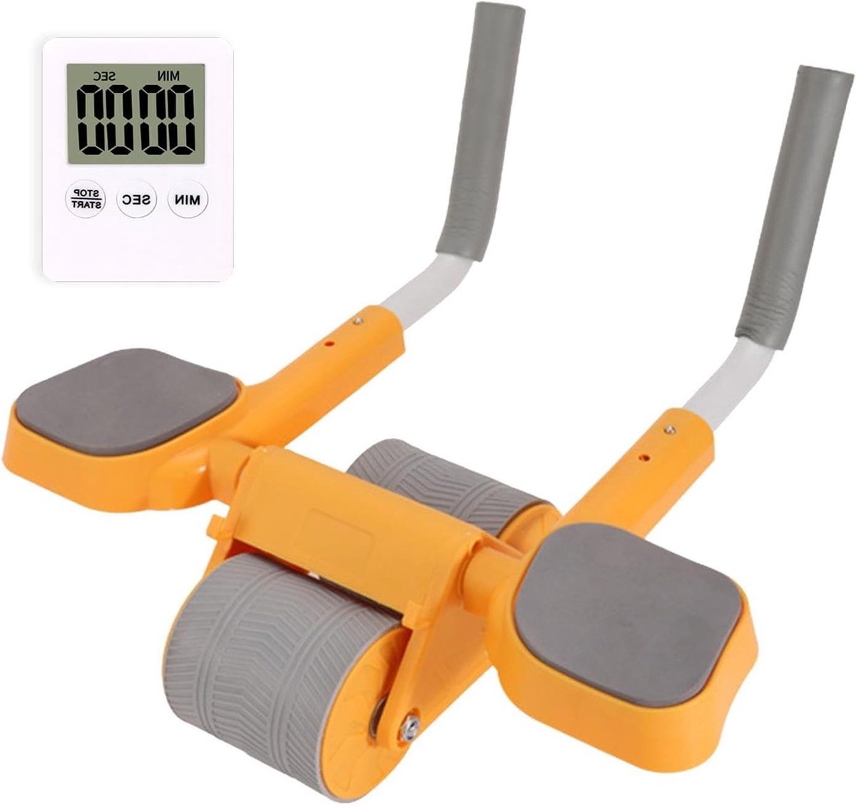 Buikspierwiel - Core Trainer - Buikspieren Trainen - Automatische Rebound - 15 x 41 x 16 cm - Oranje
