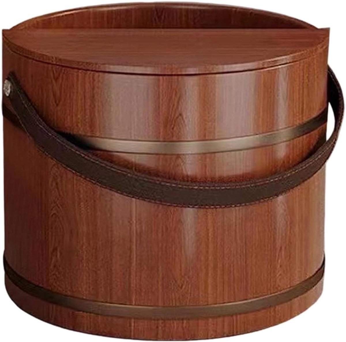 Voetbad emmer - Houten spa - Ontspanning thuis - Natuurlijk design - 25 x 31 cm - Houtkleur
