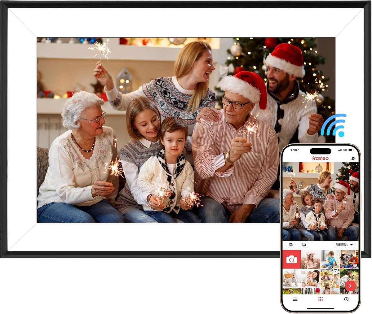 Digitale Fotolijst - WLAN Frame - Foto's Delen - HD IPS Touchscreen - 10.1 Inch - Zwart