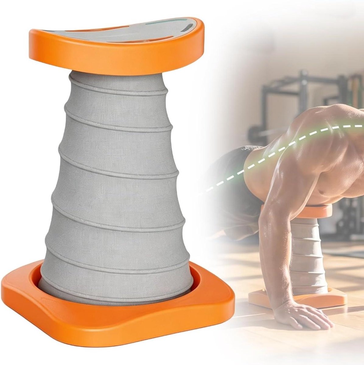 Push-up Plank - Fitness Apparaat - Kracht Training - Multifunctioneel Ontwerp - 34 x 24 cm - Oranje