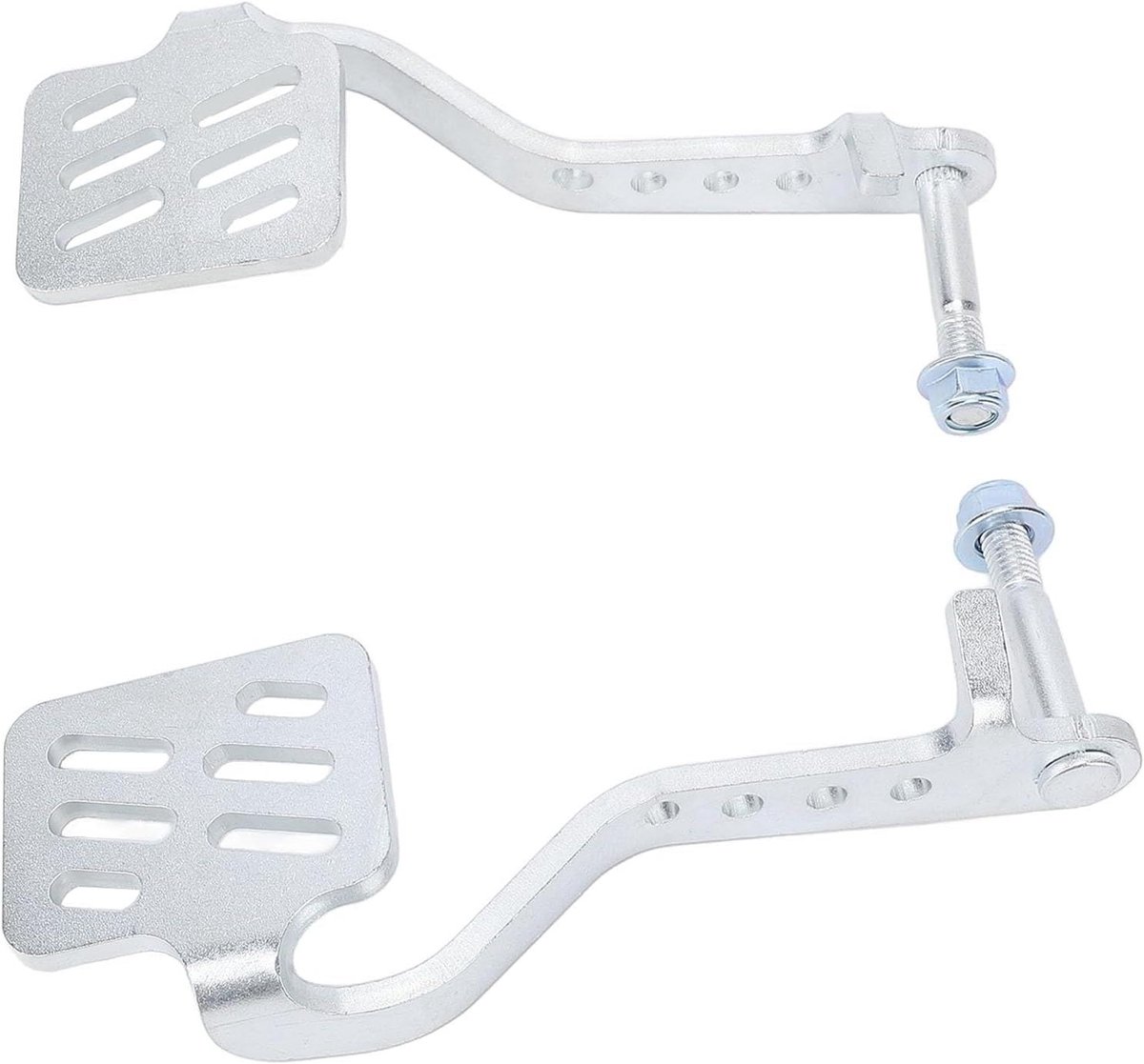 Remgaspedaalset - Stalen pedalen - Kart rijden - Antislip ontwerp - 23 x 20 x 3 cm - Zilver