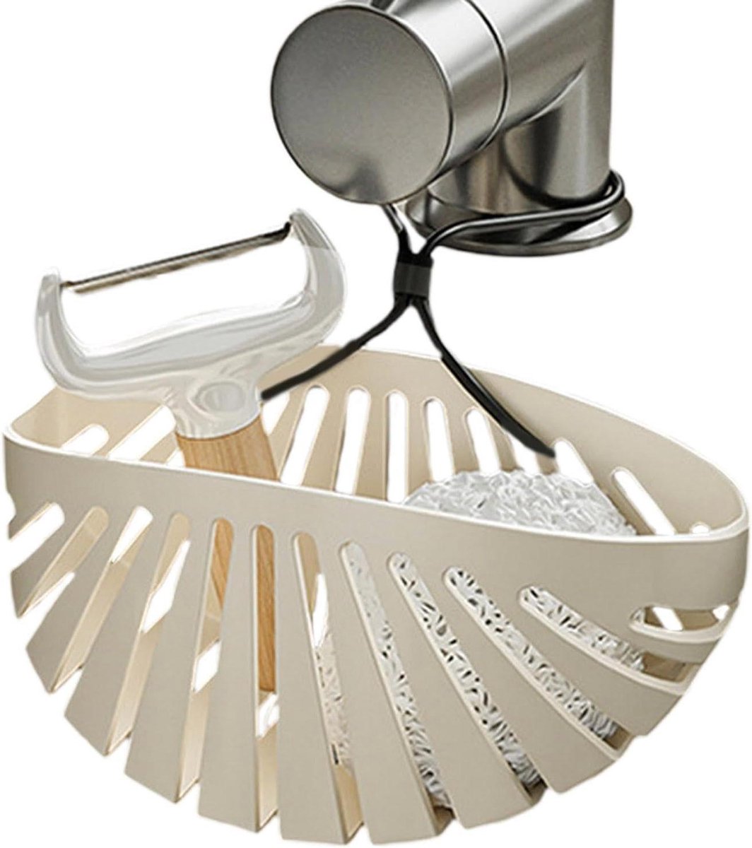 Keuken Sink Organizer - Afwashouder - Keuken Opruimen - Schelp Vorm - 14.8 cm - Wit