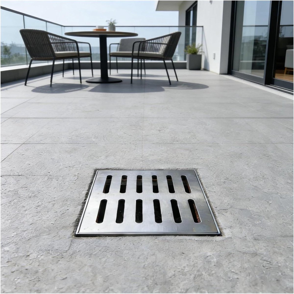 Afvoerrooster RVS - Drain Cover - Buiten Afwatering - Zwaar Belastbaar - 60x60cm - Zilver