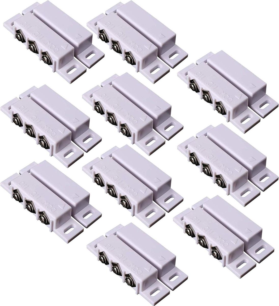 Magnetische Deurcontacten - Alarm Schakelaars - Beveiliging Thuis - Normaal Open/Gesloten - 10 Stuks - Wit