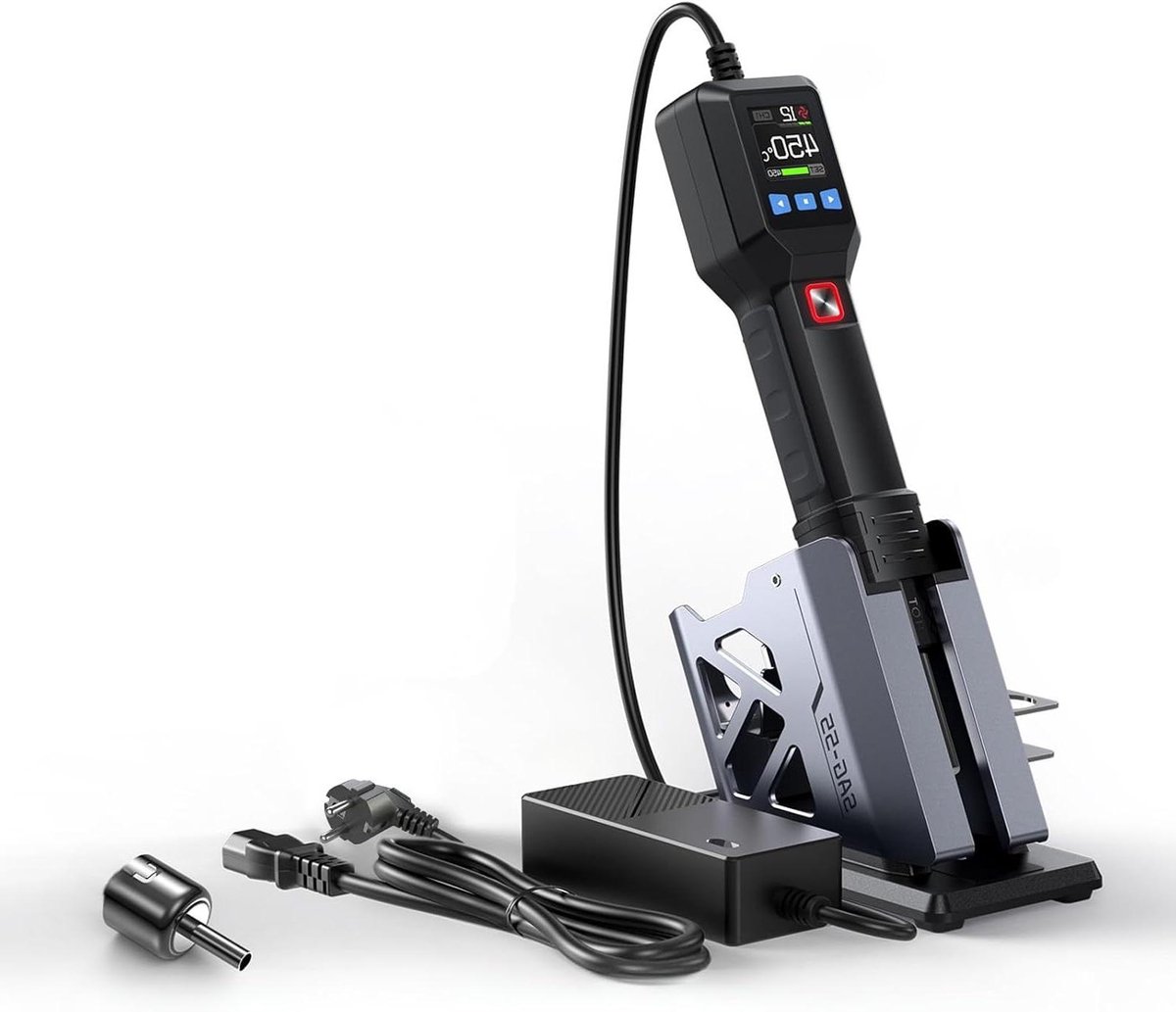 Hete Lucht Föhn - Warmtepistool - Precisie Reparatie - Instelbare Temperatuur - 550 W - Zwart