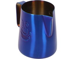 Melkopschuimer Kan - Barista Tool - Latte Art Maken - Adelaarsuitloop Ontwerp - 380 Ml - Blauw