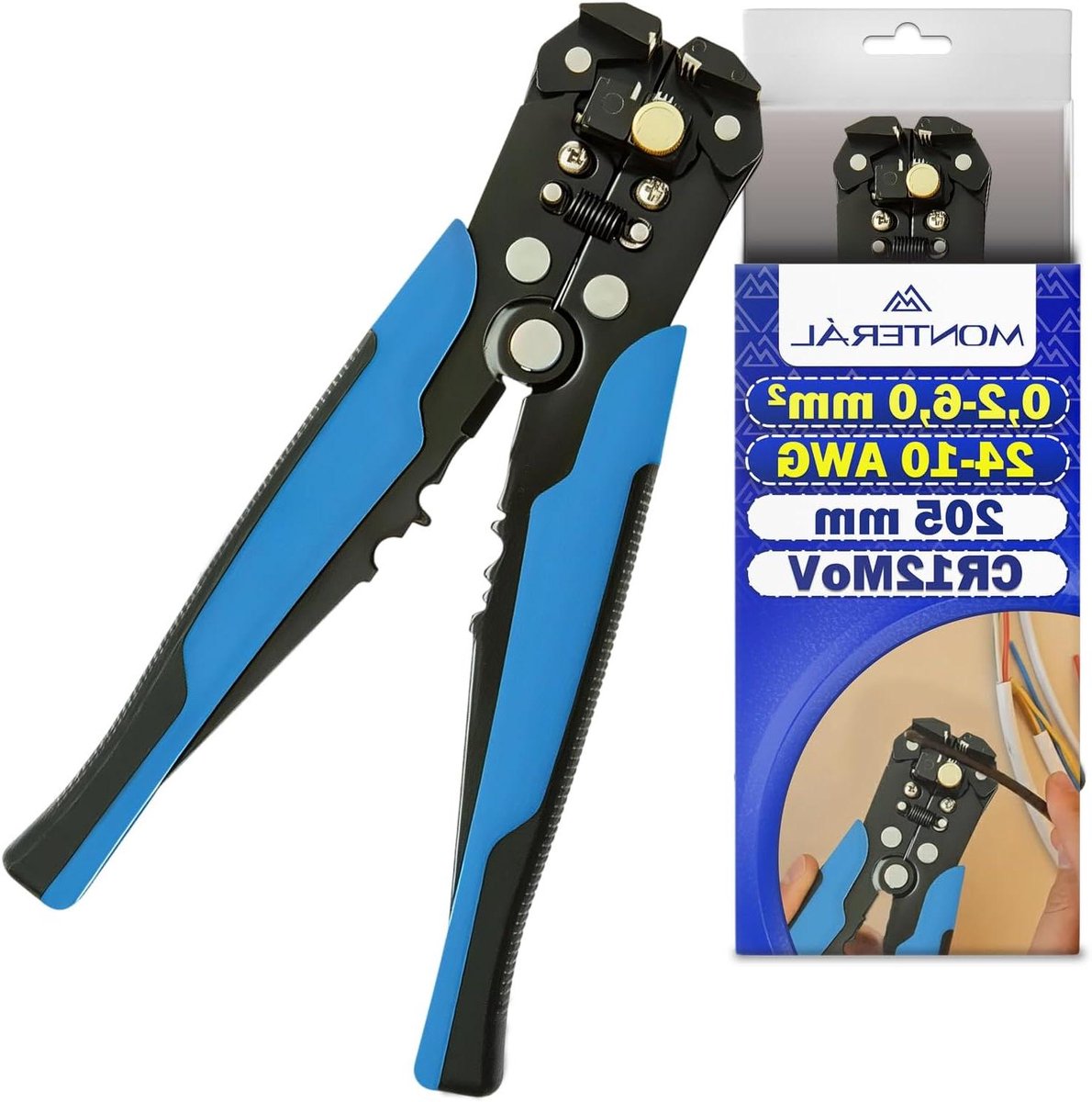 Elektrische Striptang - Draadstripper - Kabels Strippen - Automatische Aanpassing - 205 mm - Grijs