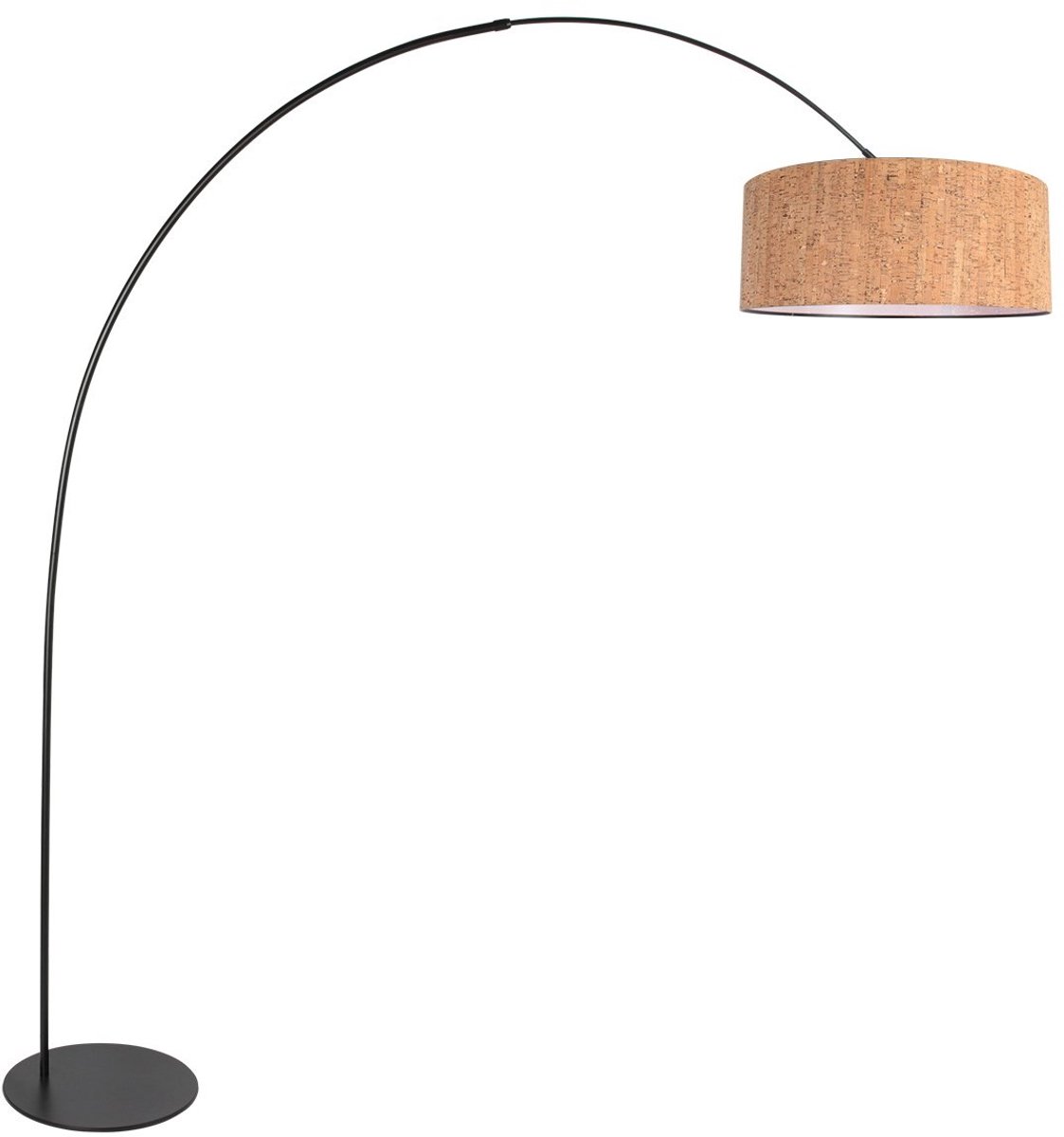Anne Lighting - vloerlamp - Curve - naturel zwart - metaal textiel - booglamp - E27 - 4340ZW