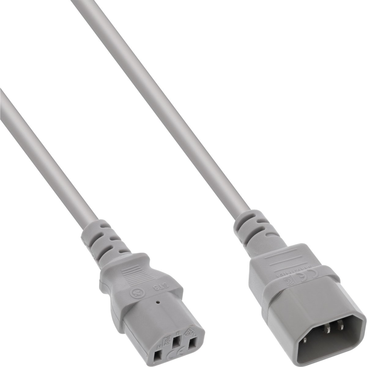 C13 - C14 stroomkabel voor UPS/PDU - 3x 0,75mm / grijs - 1,8 meter