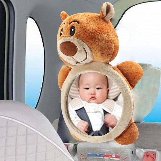 Autostoel Speelgoed - Reisaccessoire Baby - Kind Vermaken - Zacht Pluche Ontwerp - 18x25x6cm - Bruin — afbeelding 5