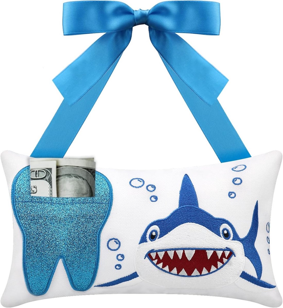 Schattig Tandenfee Kussen met Pocket voor Kinderen - Perfect Cadeau voor Tanden, Tandenverzorging en Herinneringen - 21.8x12.2cm (voor Jongens)
