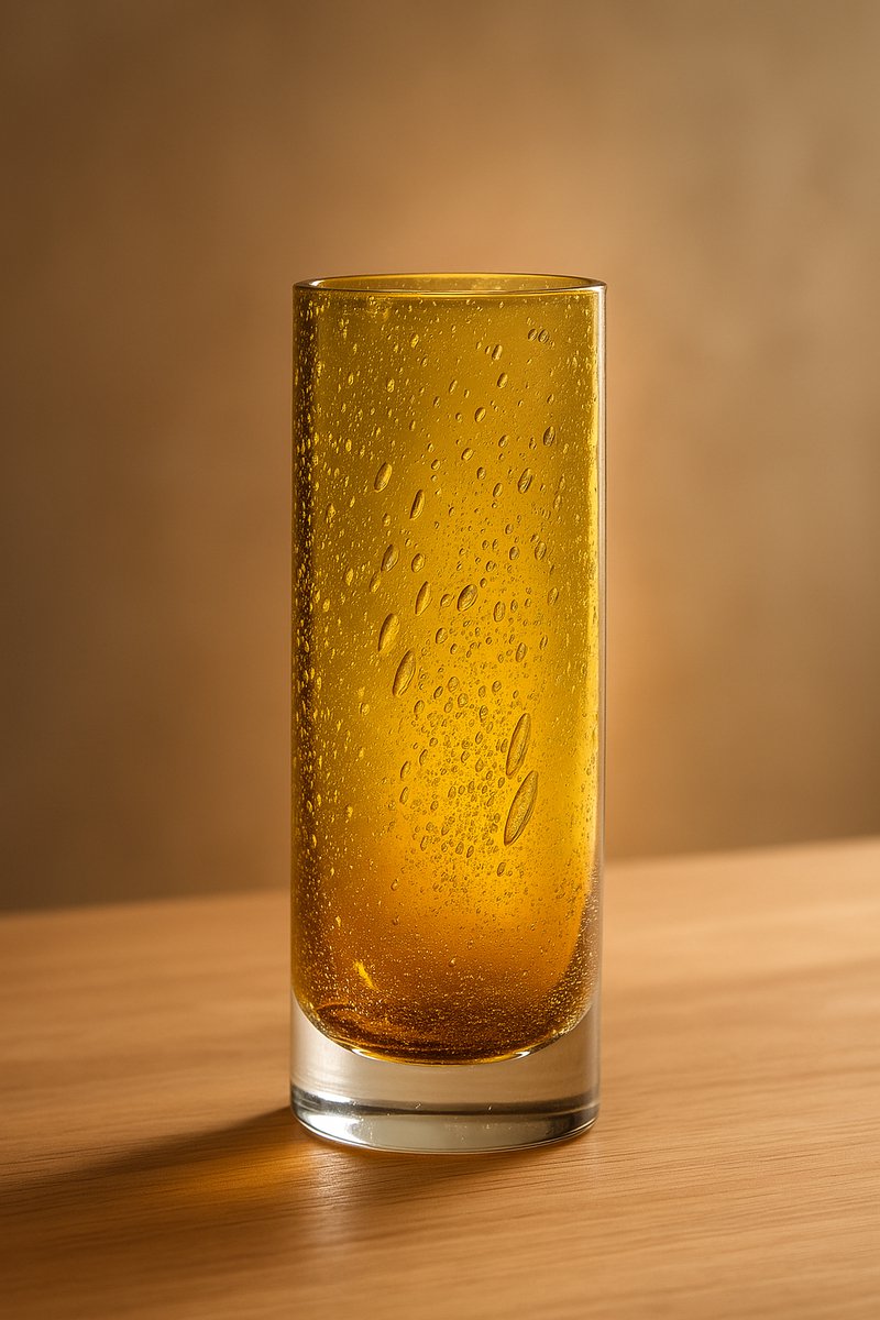 Kristalglas Leerdam Ochtendzonamberkleurige Vaas - Amber - Voor Binnen - Staand