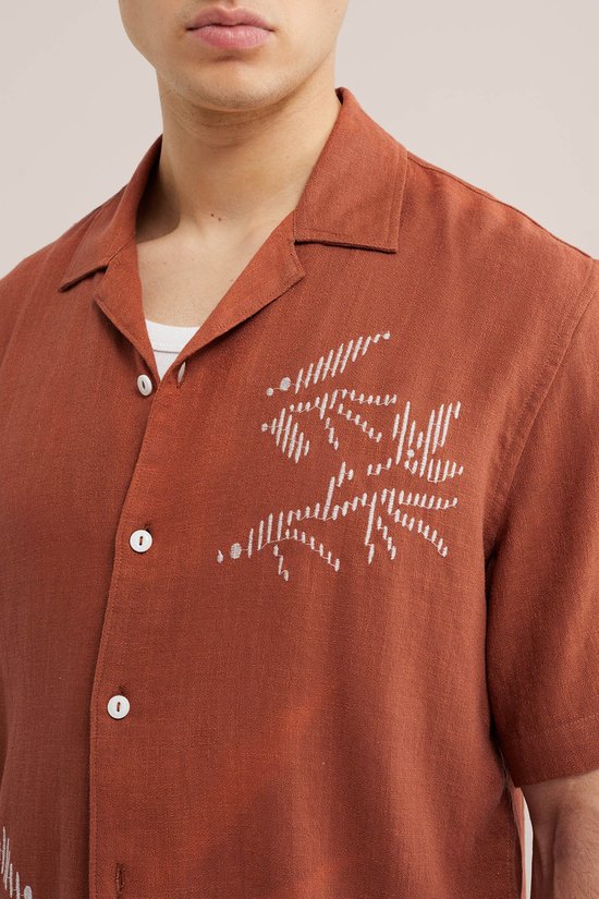 WE Fashion Heren relaxed fit overhemd met embroideries