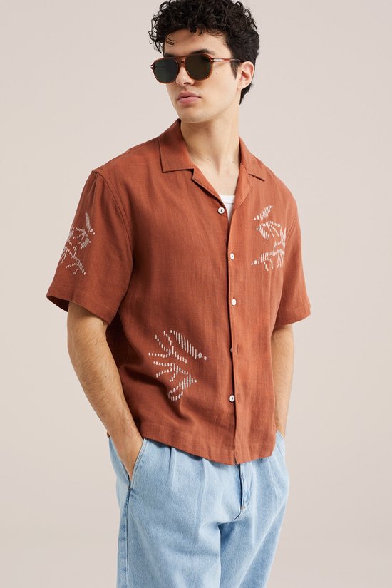 WE Fashion Heren relaxed fit overhemd met embroideries