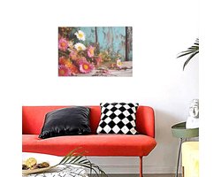 YoupO Rustieke bloemen canvas muurkunst print decoratief schilderij woonkamer decoratie muurschildering zonder lijst moderne modieuze schilderijen voor kamer slaapkamer badkamer decor 45 x 30 x 1,5 cm
