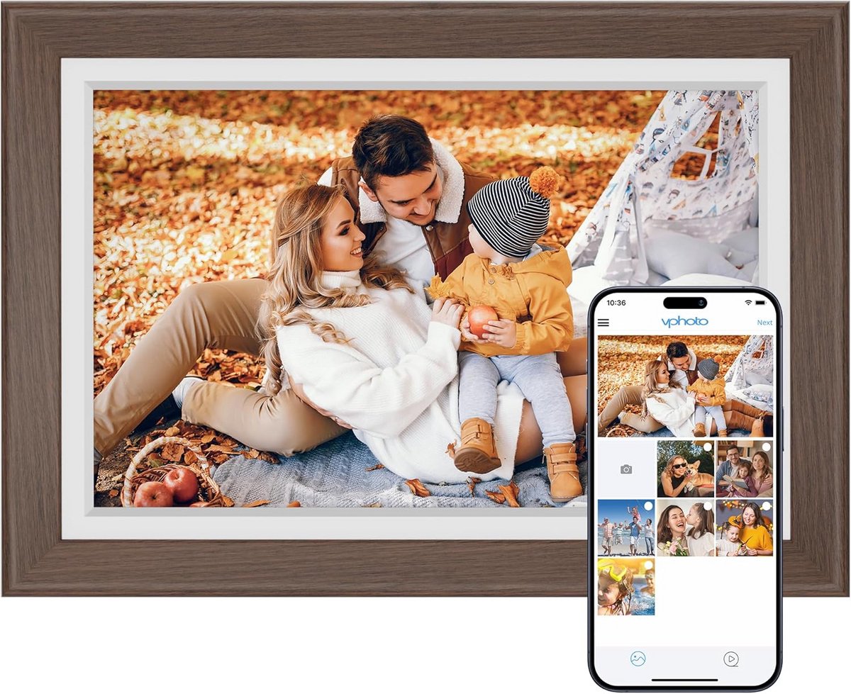 Digitale Fotolijst met Wifi - Fotolijsten - Frameo App - HD Kwaliteit - touchscreen display