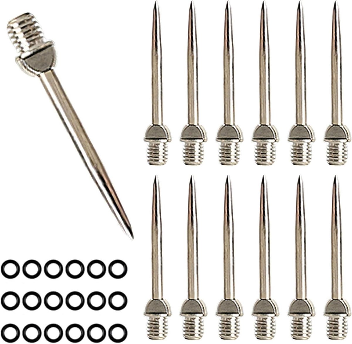Dartpunten Set - Stalen Pijltips - Darts Spelen - Verwisselbare Punten - 12 Stuks - Zilver