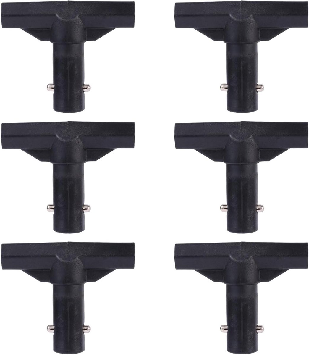 T-Buisverbinder Trampoline - Paalhoezen Connector - Trampoline Reparatie - Universele Maat - 8.9 x 7.5 x 1.9 cm - Zwart