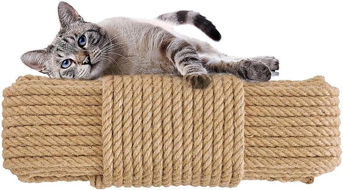 Sisal Touw - Krabpaal Touw - Katten Krabpaal Herstellen - 100% Natuurlijk Sisal - 8mm x 50m - Bruin