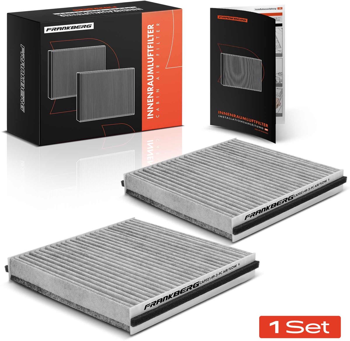 Frankberg 2x interieurfilter actieve kool voor Renault