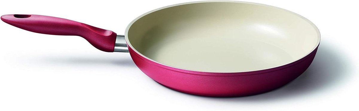 Keramische Koekenpan - Bratpan Antiaanbak - Gelijkmatig Garen - Hittebestendig tot 400°C - 28 cm - Donkerrood