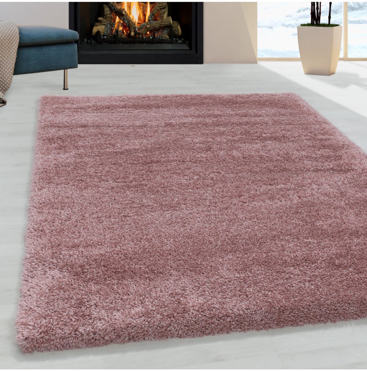 Harig vloerkleed voor de woonkamer, aangenaam zacht vloerkleed voor de slaapkamer, roze 60x110 cm