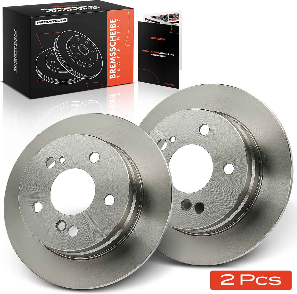 Frankberg 2x Remschijven Achteras voor Benz C124 W124 W