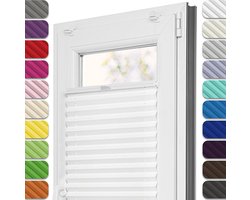 Plisségordijn Raam - Klemmfix Gordijn - Privacy Instellen - Boren Niet Nodig - 110cm x 120cm - Wit