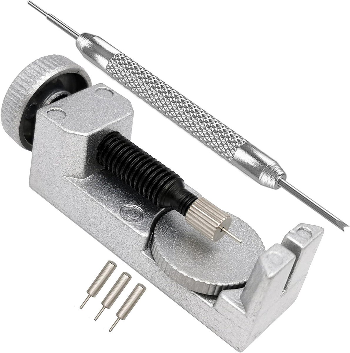 Horloge Band Versteller - Pen Verwijderaar - Bandjes Aanpassen - Precisie Gereedschap - 9 x 6 x 2.5 cm - Zilver