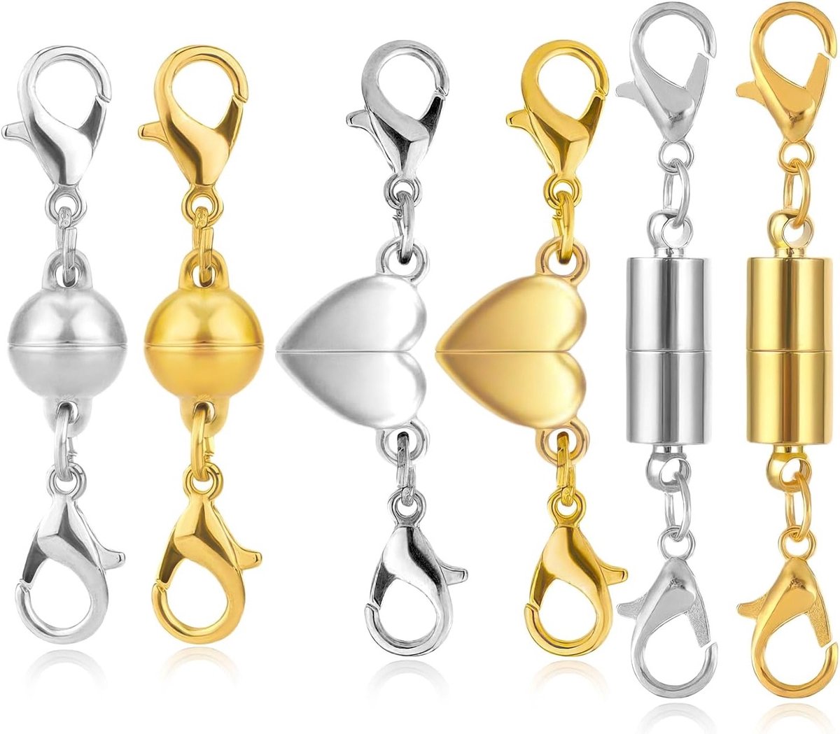 Zes magnetische sluitingen voor sieraden, kettingen en armbanden - Perfect voor handgemaakt juwelen en accessoires