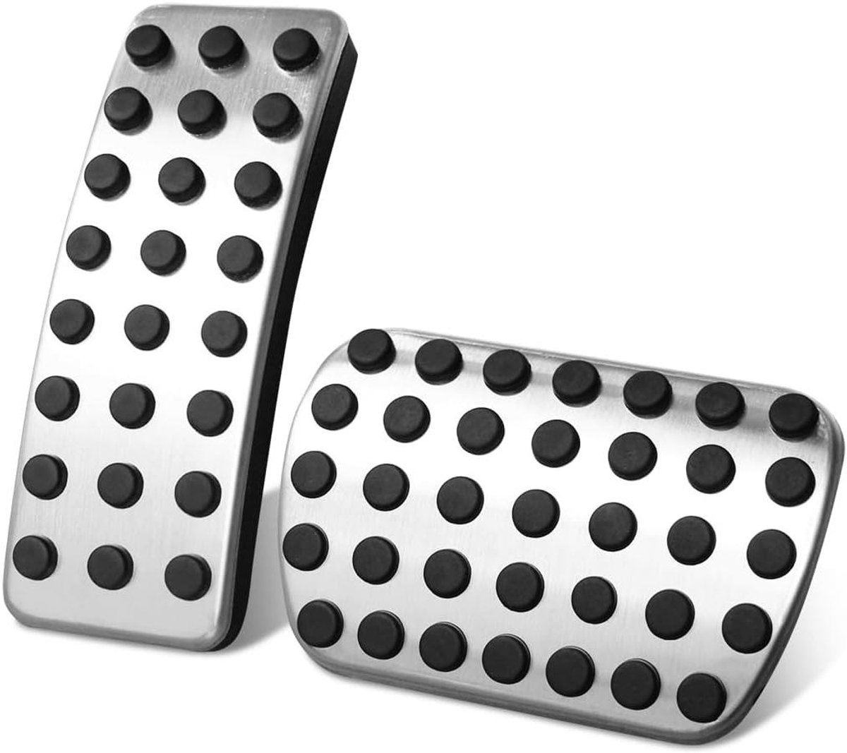 Pedaalafdekking Set - Anti-slip Pedalen - Veiliger Rijden - Roestvrij Staal - 2 Delig - Zilver