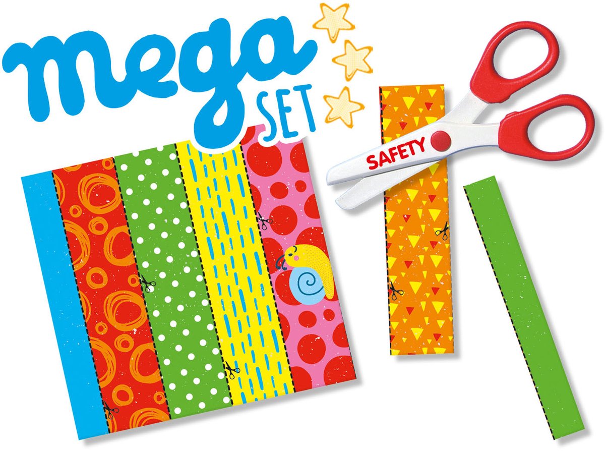 SES Creative - Ik Leer Knippen Mega Set - Montessori Speelgoed - 48 Knipvellen en Veilige Schaar - Knutselpakket voor kinderen vanaf 3 jaar — afbeelding 4