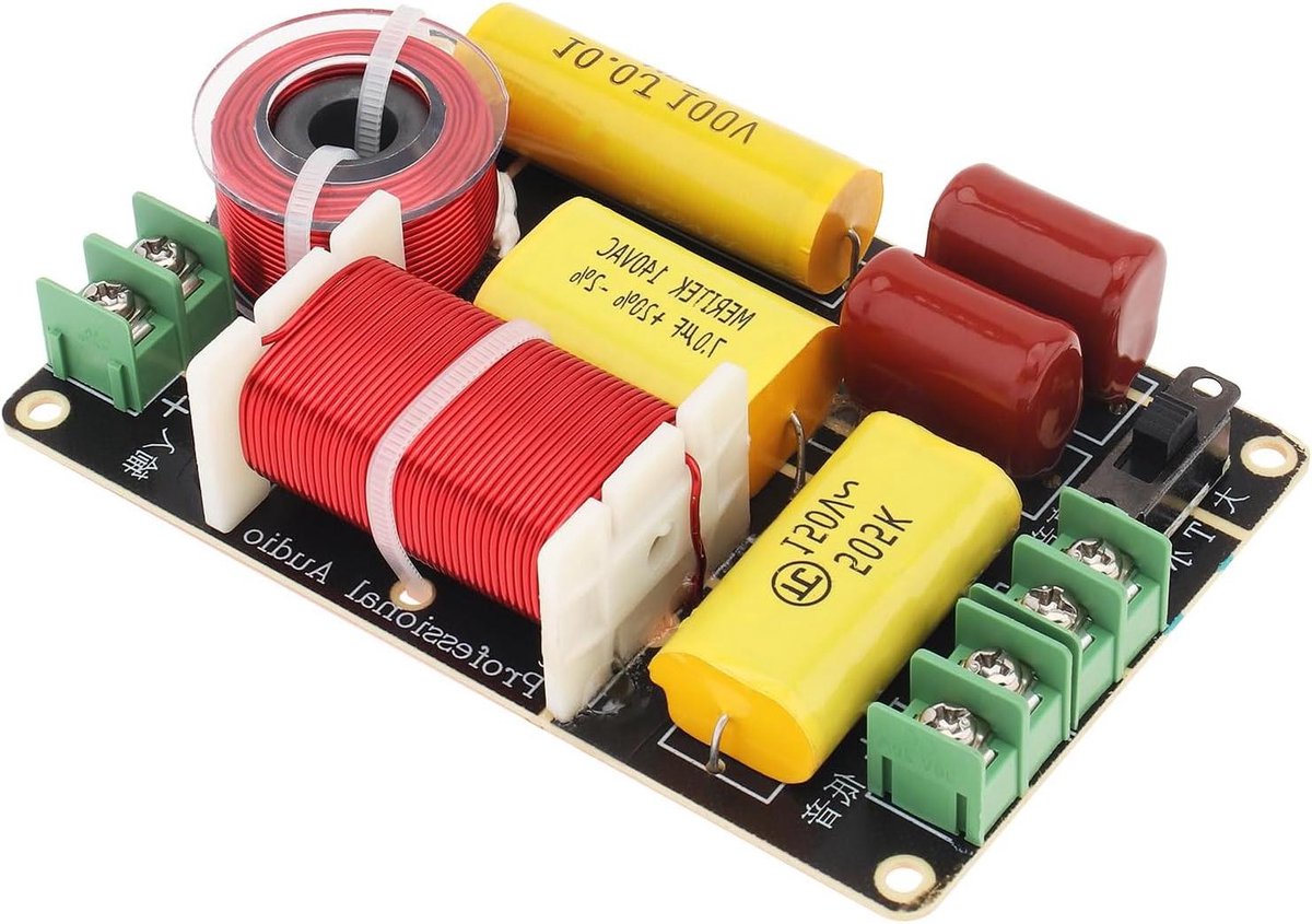 2-weg Luidspreker Crossover - Frequentieverdeler Hifi - Geluidsverbetering Luidsprekers - Instelbare Frequentie 2750/2800Hz - 11 x 7.1 x 2.8 cm