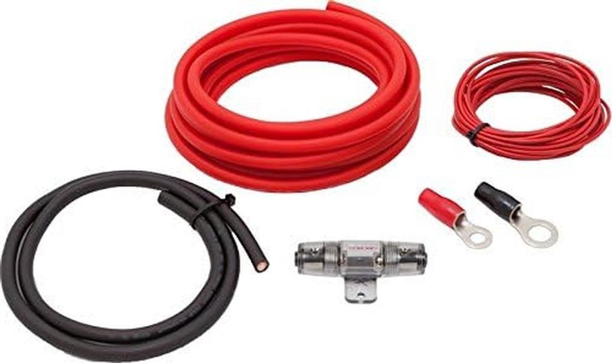 Audio Kabelset - Versterker Kabelkit - Auto Audio Installatie - 50mm2 OFC Koper - 5 Meter - Rood