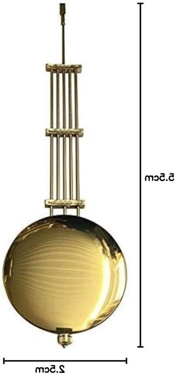 Metalen Klok Slinger - Pendel Staaf Bob - Klok Reparatie - Imitatie Aluminium Afwerking - 300mm 88mm - Goud