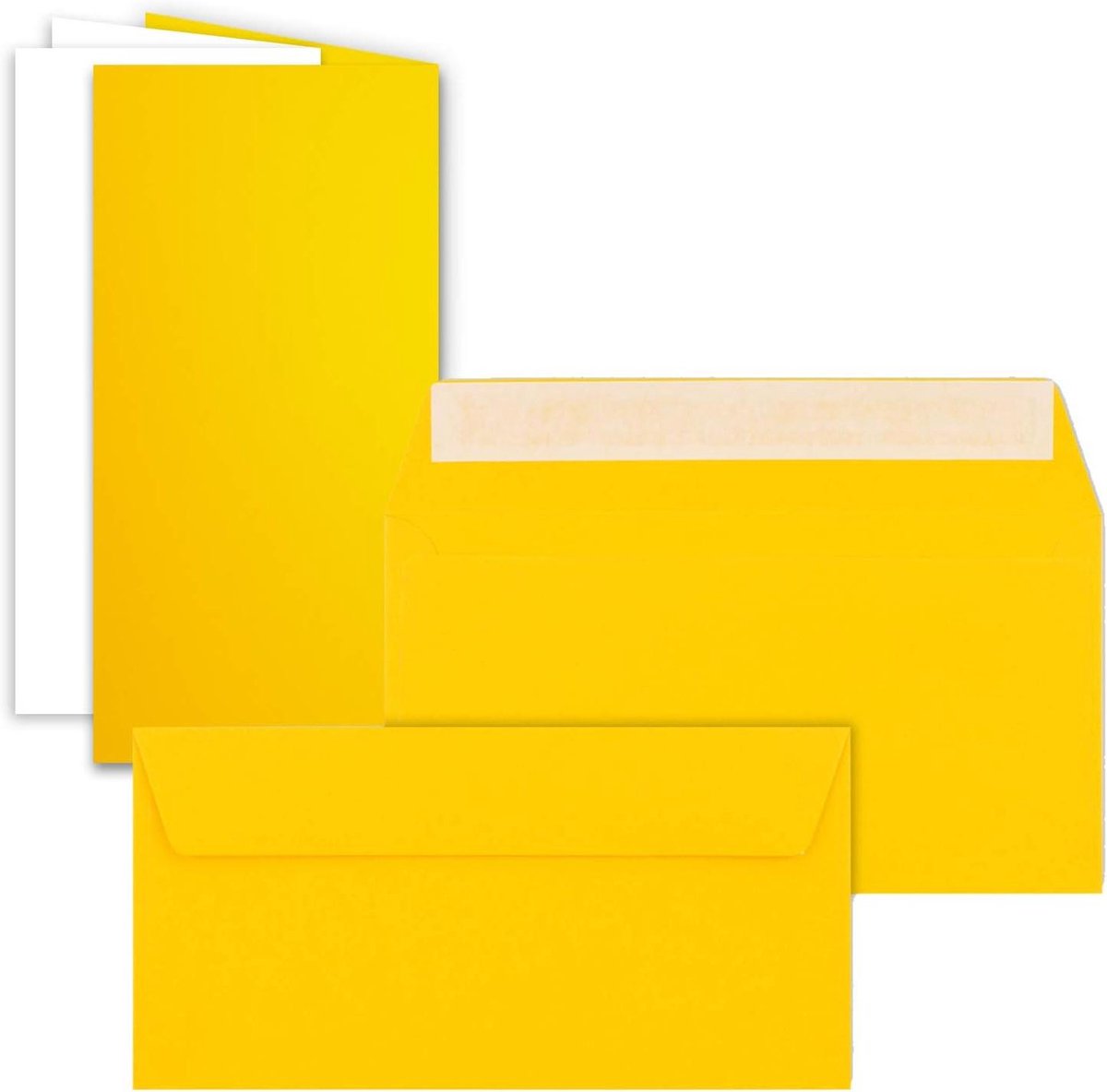 Vouwkaarten met Enveloppen - Wenskaarten Sets - Zelf Kaarten Maken - Inclusief Inlegbladen - DIN lang 105 x 21 cm