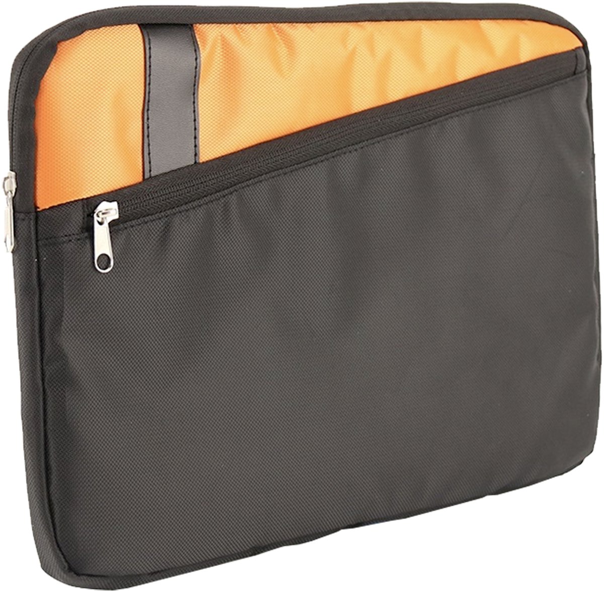SKIKK Laptop Sleeve 17,3 inch - 420 x 320 mm - Zwart Oranje - Extra Vakje