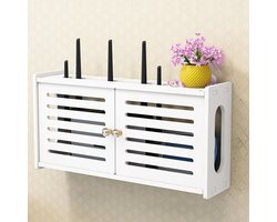 Router Opbergdoos - WiFi Houder - Kabelmanagement Thuis - Wandmontage Opties - Eén maat - Wit