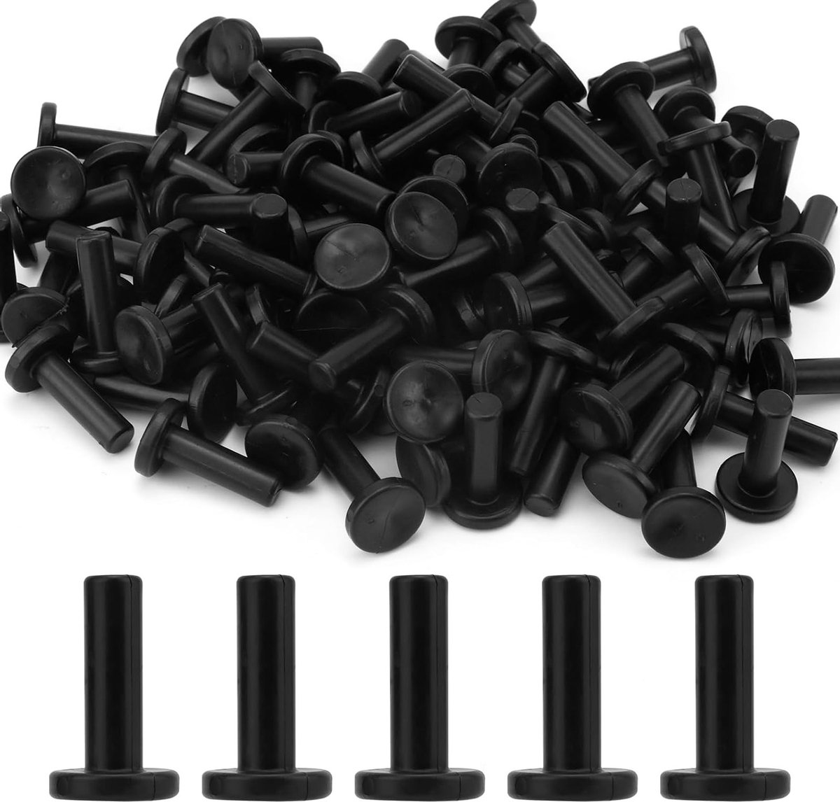 100 Stuks Drip Irrigation Eindpluggen, 1/4'' Zwarte T-stukken voor Irrigatiesystemen en Tuinbesproeiing