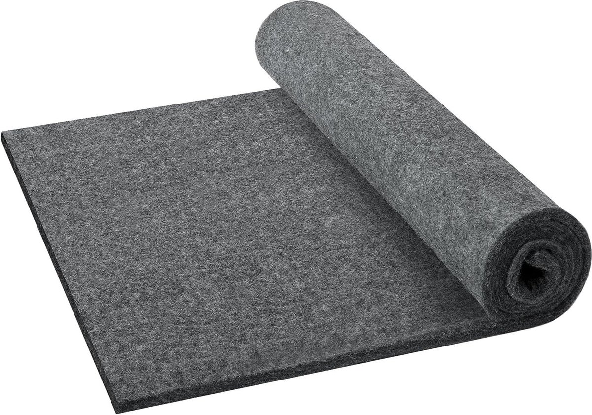 Isolatiedeken Vilt - Beschermende Deken Akoestisch - Geluidsisolatie Warmtebehoud - Snijbaar Herbruikbaar - 2.44 x 0.4 meter - Grijs