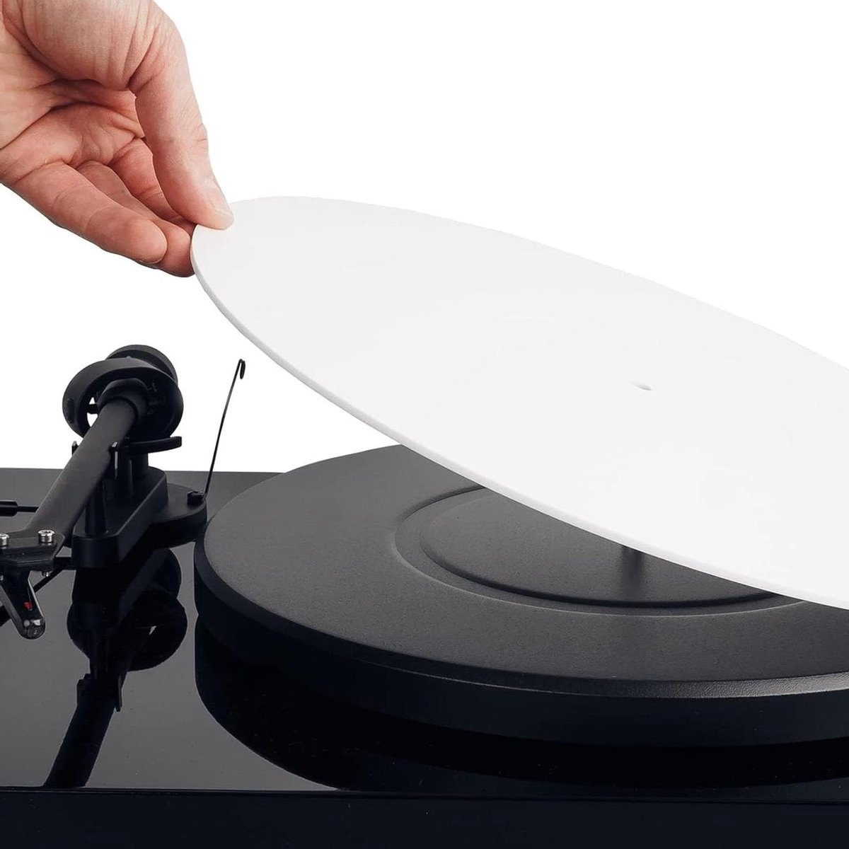 Draaitafelmat Acryl - Platenspeler Slipmat - Verbeteren Geluidskwaliteit - Gedempte Resonantie - 12 Inch - Wit